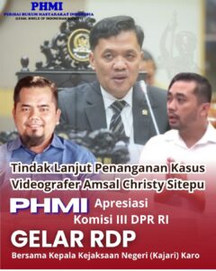 Ketua Umum PHMI Apresiasi Komisi III DPR RI